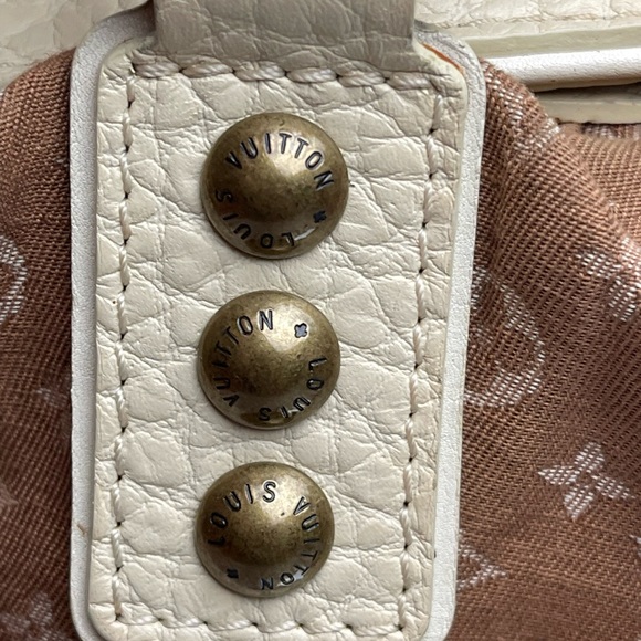 LV Monogram Mini Lin Canvas Trapeze GM Satchel Bag - Picture 5 of 15